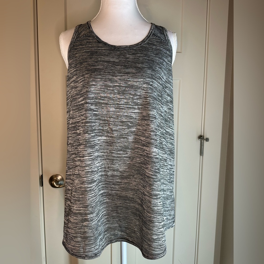 Danskin Now Nola Racerback Swing Tunic Tank • Charcoal Gray Marled • M‎ (8–10)